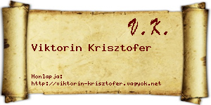 Viktorin Krisztofer névjegykártya