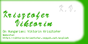 krisztofer viktorin business card